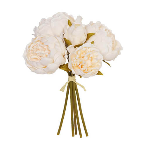 light peach artificial peonies bunch with tied stems