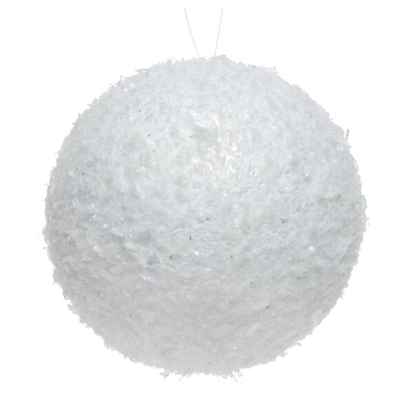 snowball bauble glitter white 6cm pack of 6 christmas