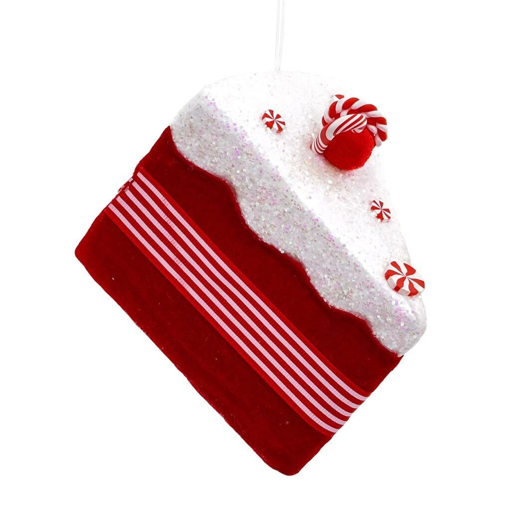 white and red stripe hanging cake christmas tree decoration