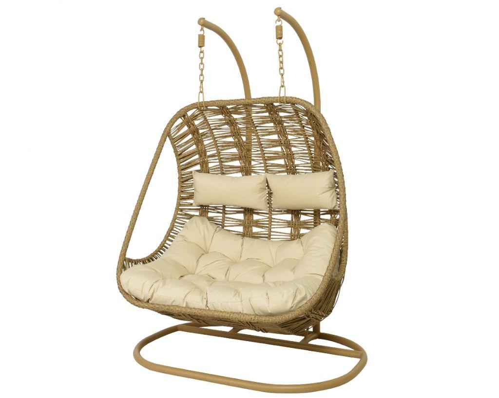 hanging wicker egg sofa for two 