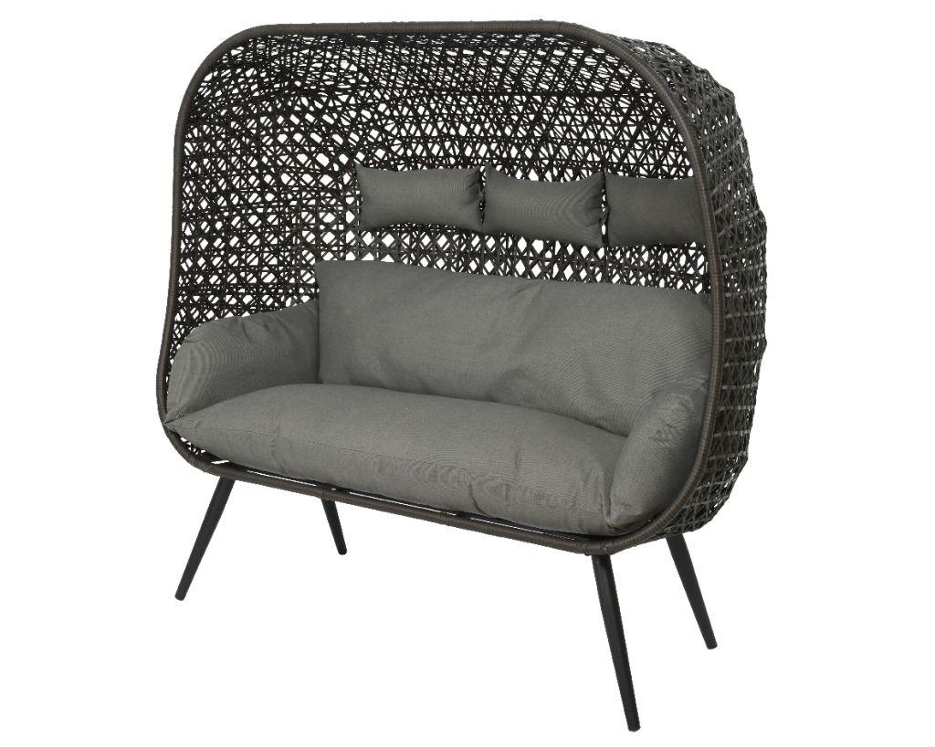 grey outdoor wicker egg chair sofa