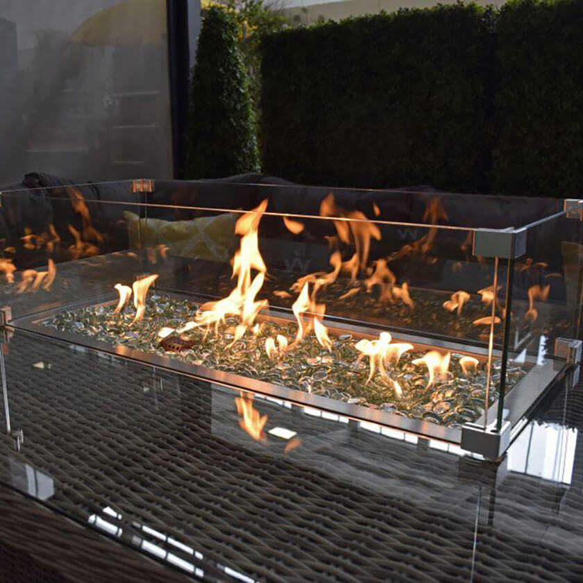 fire pit dining table feature for your patio