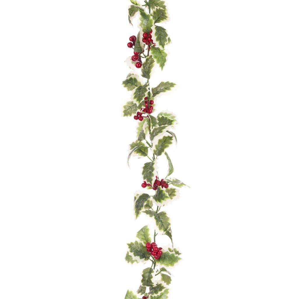 artificial holly garland with berries 