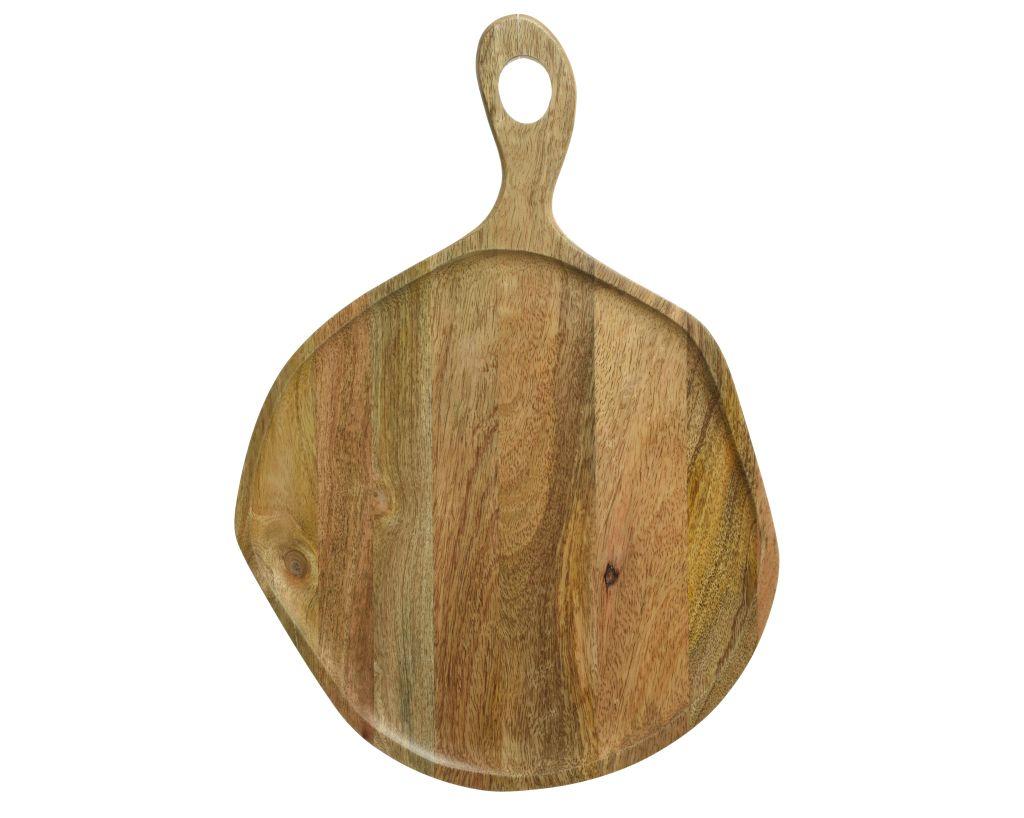 shaped circular mango wood home accessory platter 