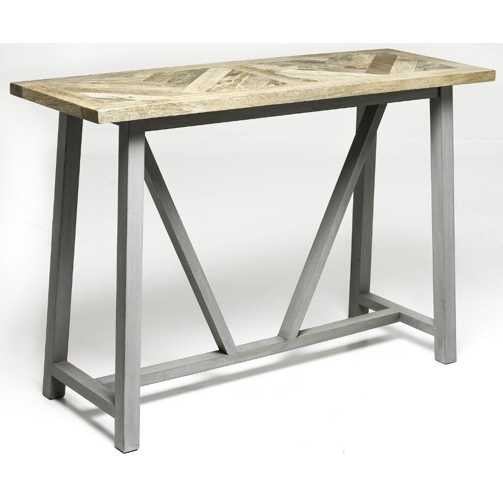 mango wood furniture console table in nordic grey