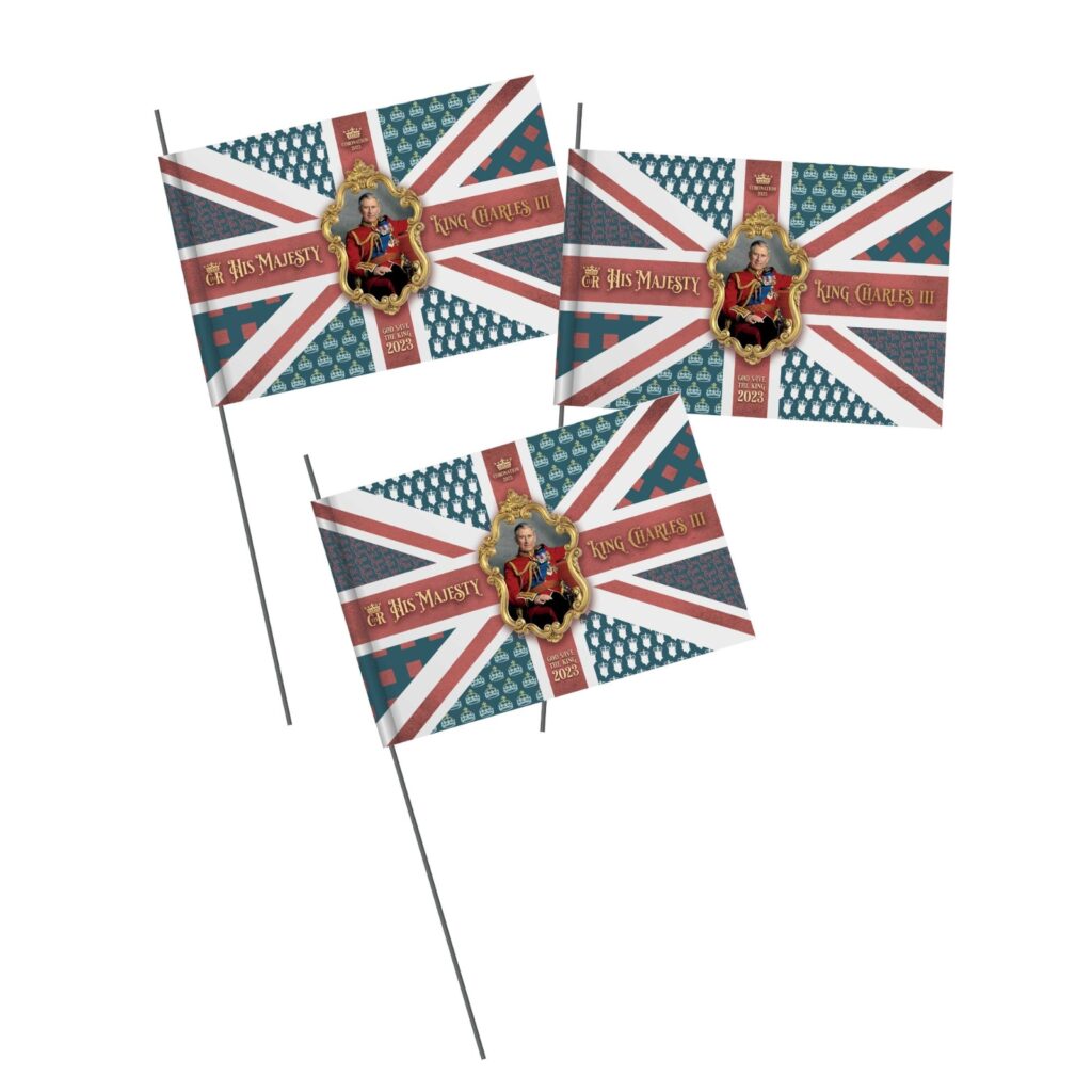 small union jack flags on sticks - king charles III coronation