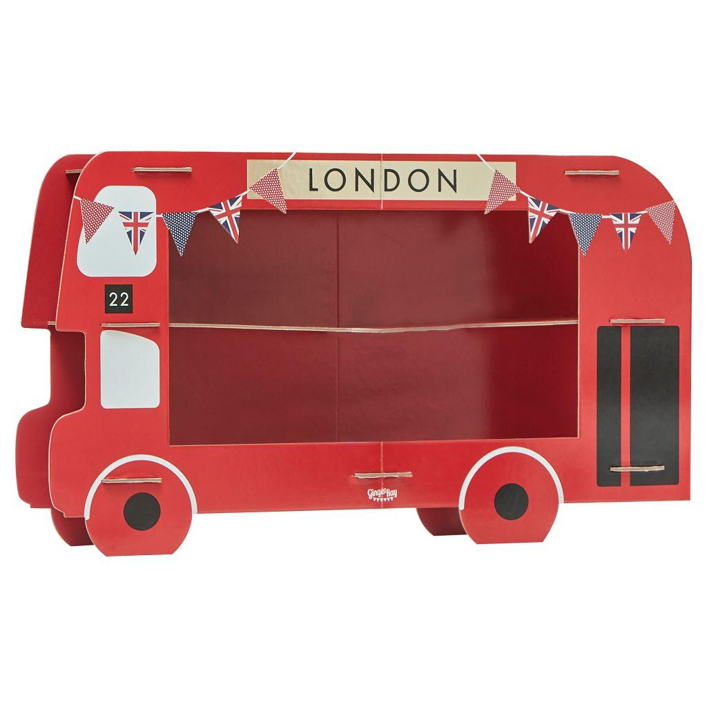 red london bus cake sandwich stand coronation party