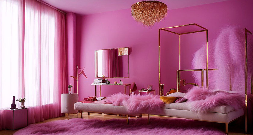 bright pink barbiecore interior design
