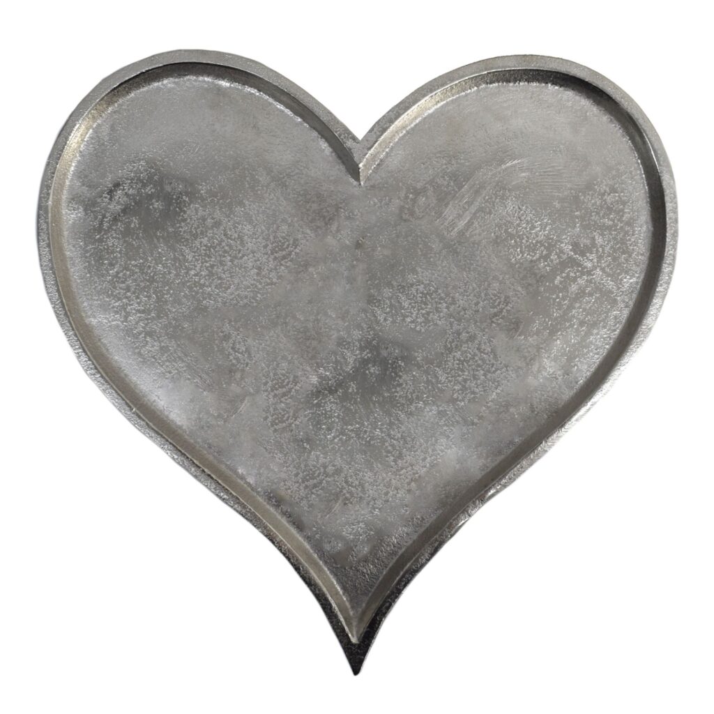 silver heart plate 