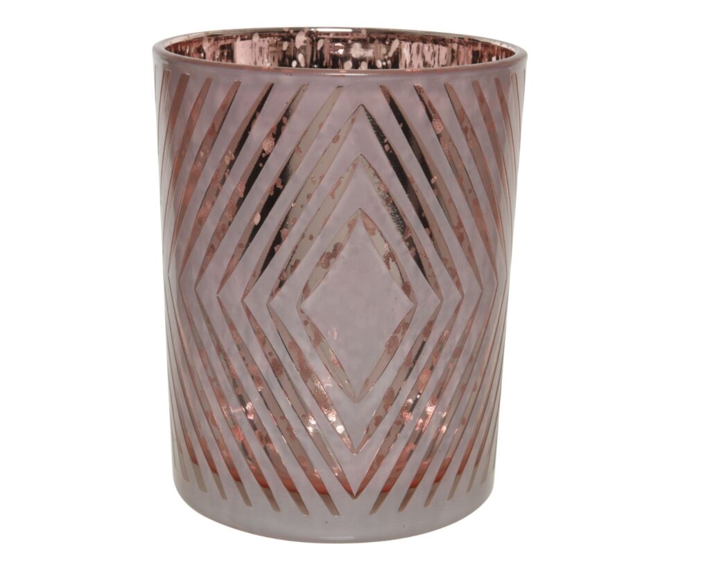 barbiecore pink votive candle holder diamond pattern