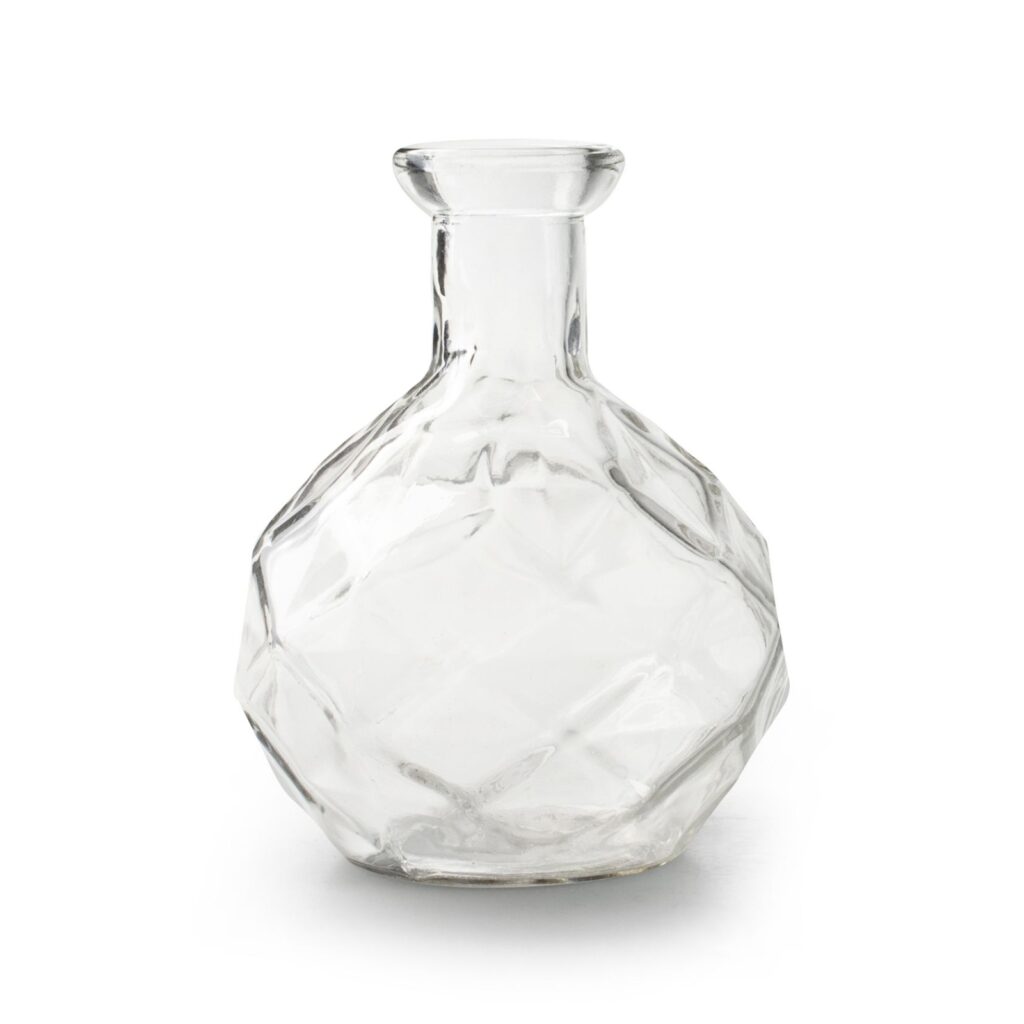 clear glass diamond texture vase