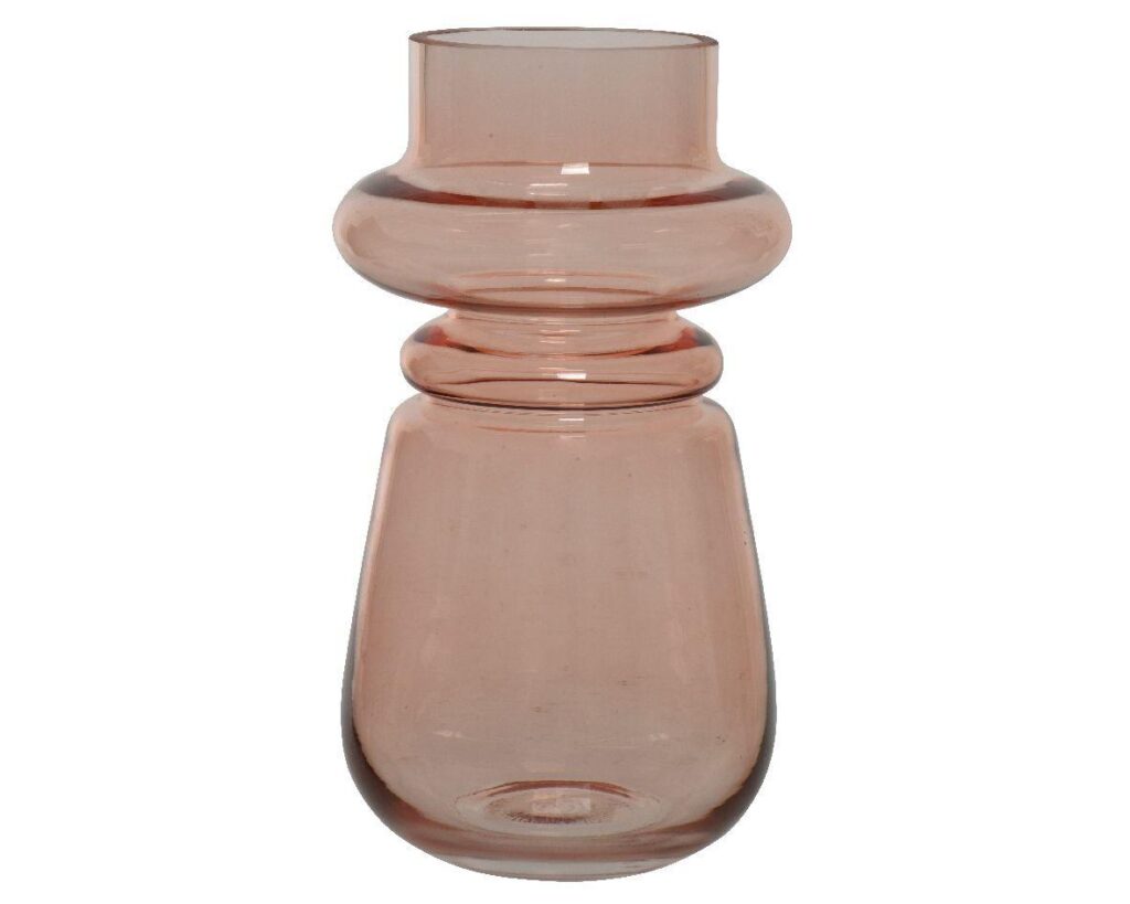 pink glass vase bubble shape