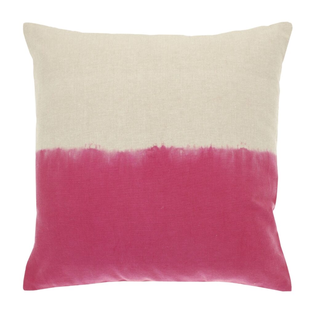 barbiecore pink and white cushion