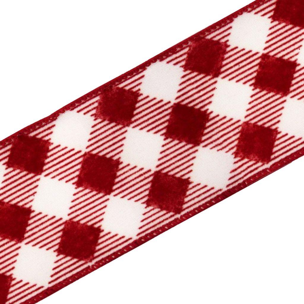 red and white check ribbon