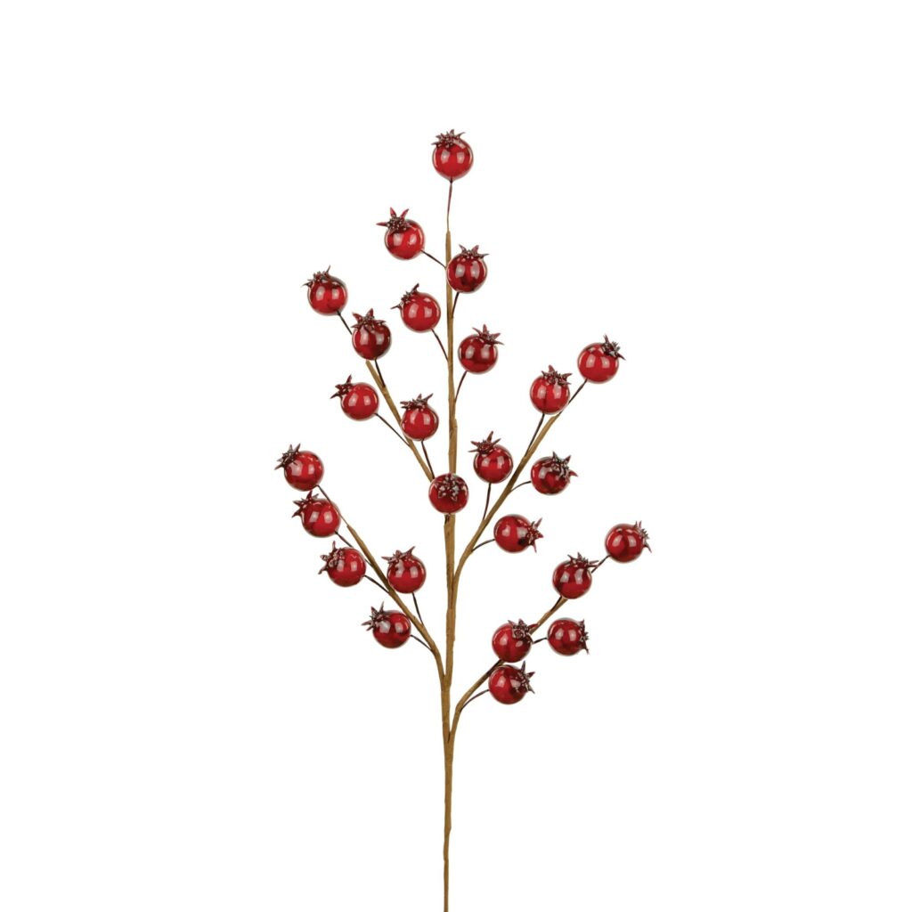 faux red rosehip berries 