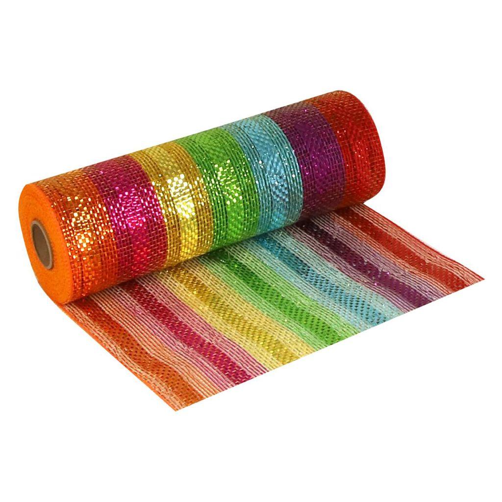 rainbow deco mesh roll