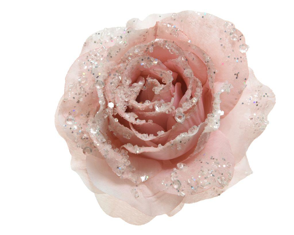 pink rose clip on christmas dceoration