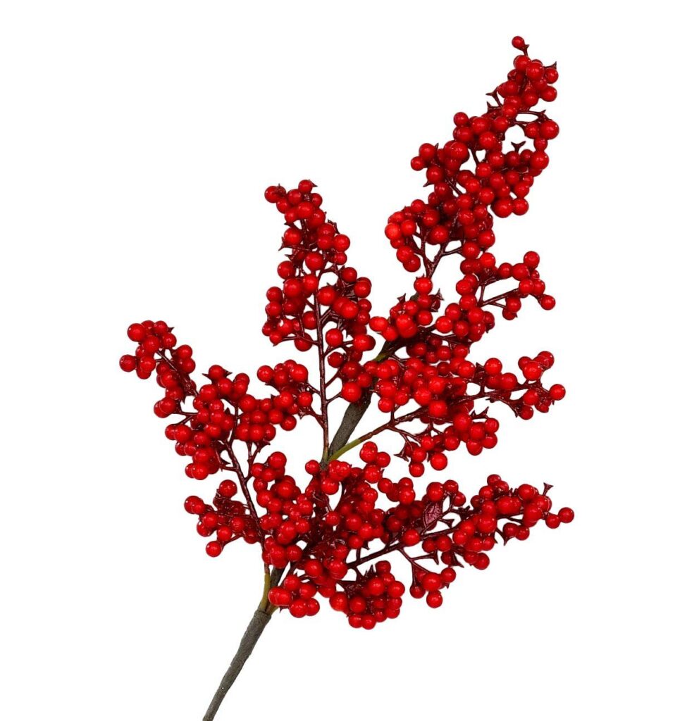 faux red berries - decorate a christmas tree to look full