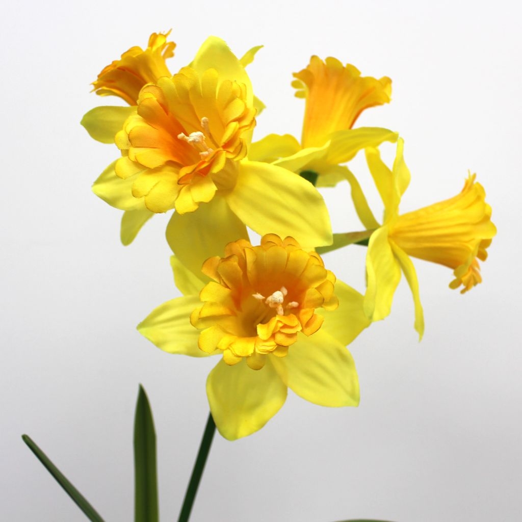 yellow daffodil bunch of faux spring flowers