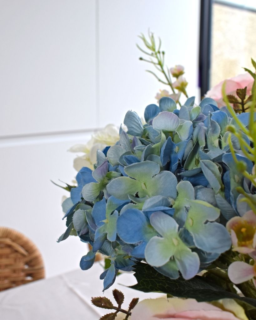 faux spring flower blue hydrangea