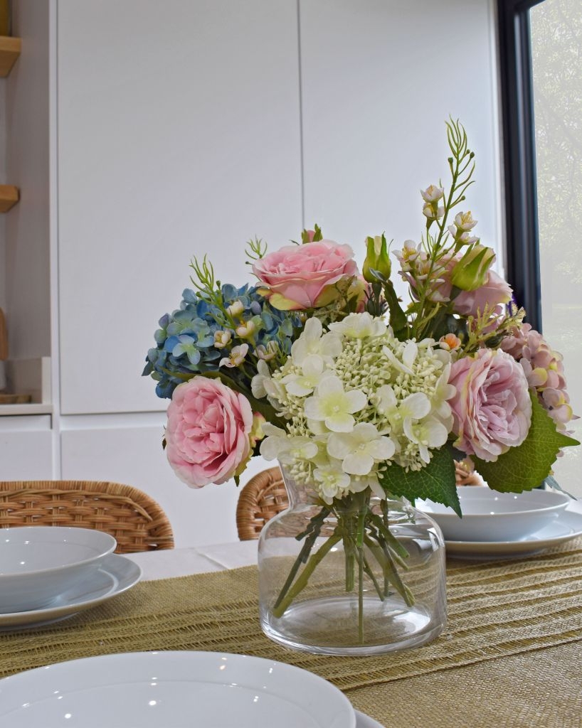The Chelsea faux spring flower arrangement in vase