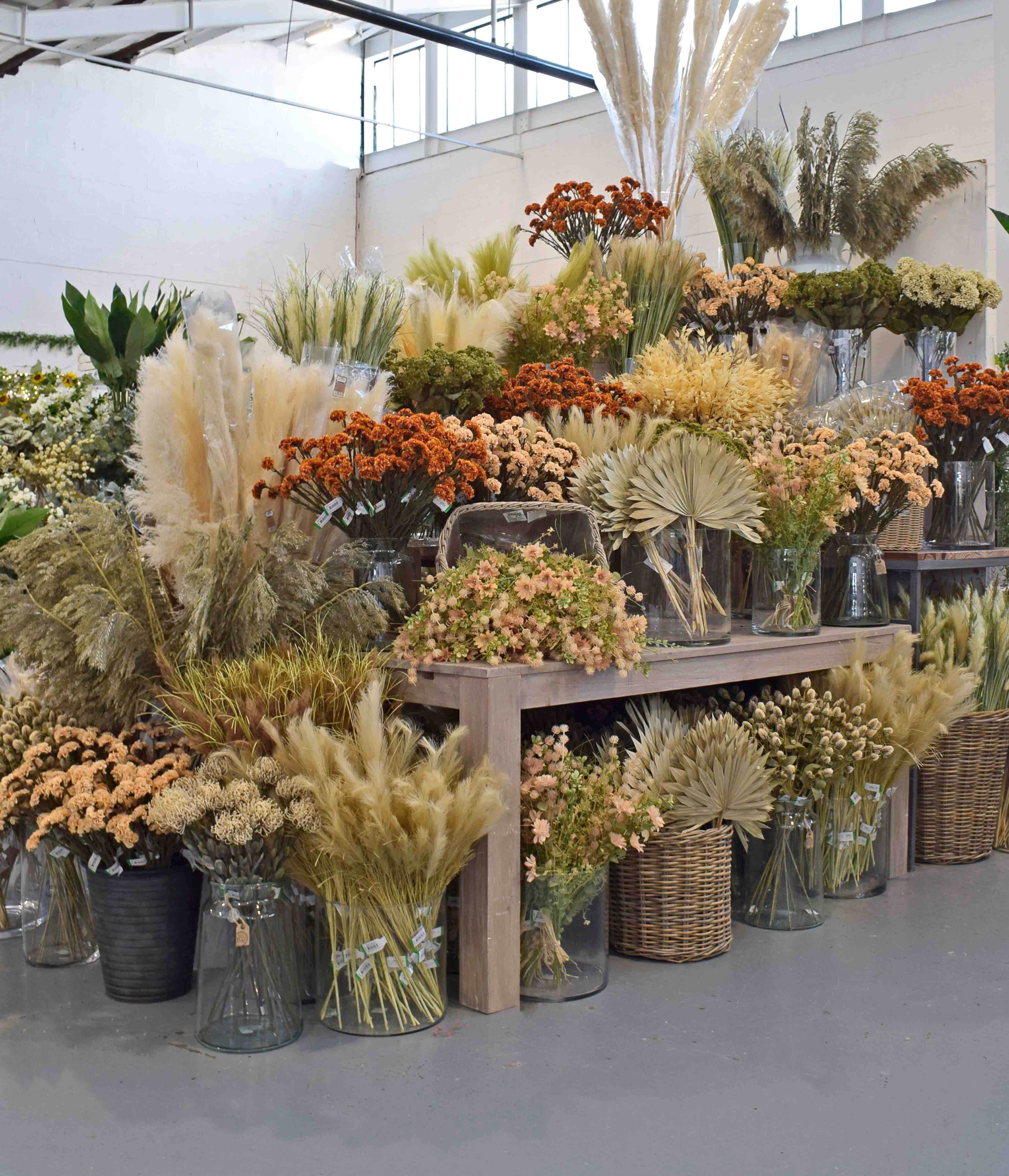 pack of 6 wholesale artificial flower arrangement mesh flowers new  design 60cm 