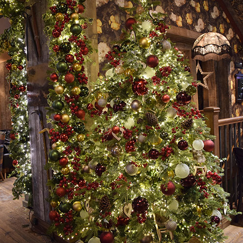 bespoke christmas tree decoration service for pub