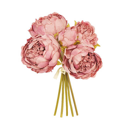 antique pink artificial peonies bunch with tied stems