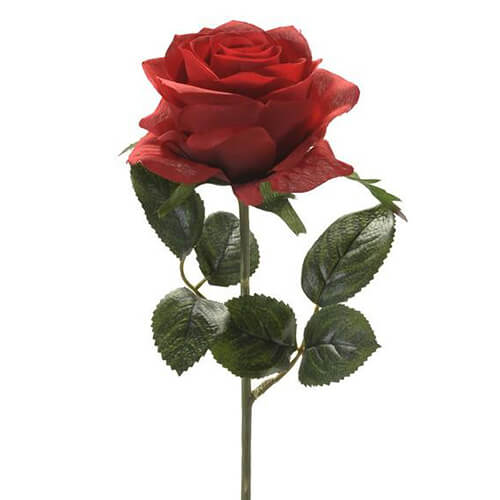 single stem artificial red rose