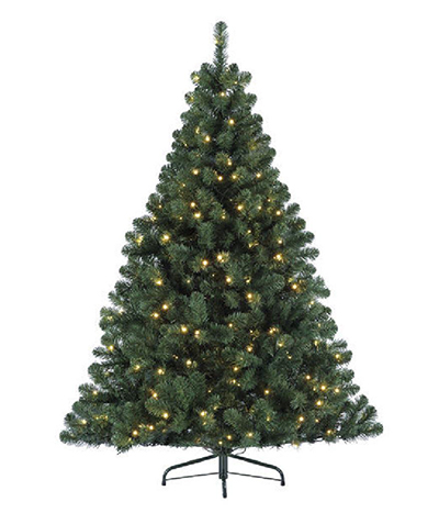 pre-lit 7ft artificial christmas tree green with warm lights