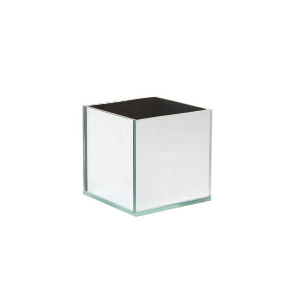 Oasis Mirrored Cube 10cm 4 25, Square Mirrored Vases Uk