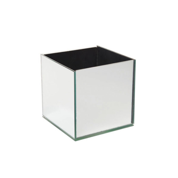 Oasis Mirrored Cube 14cm 10 99, Square Mirrored Vases Uk