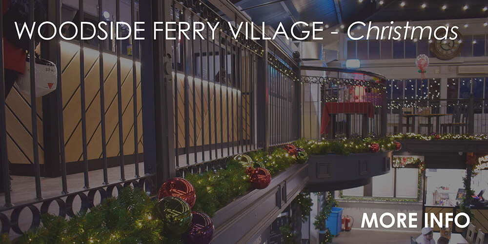 woodside ferry village -  food hall commercial christmas decorating service